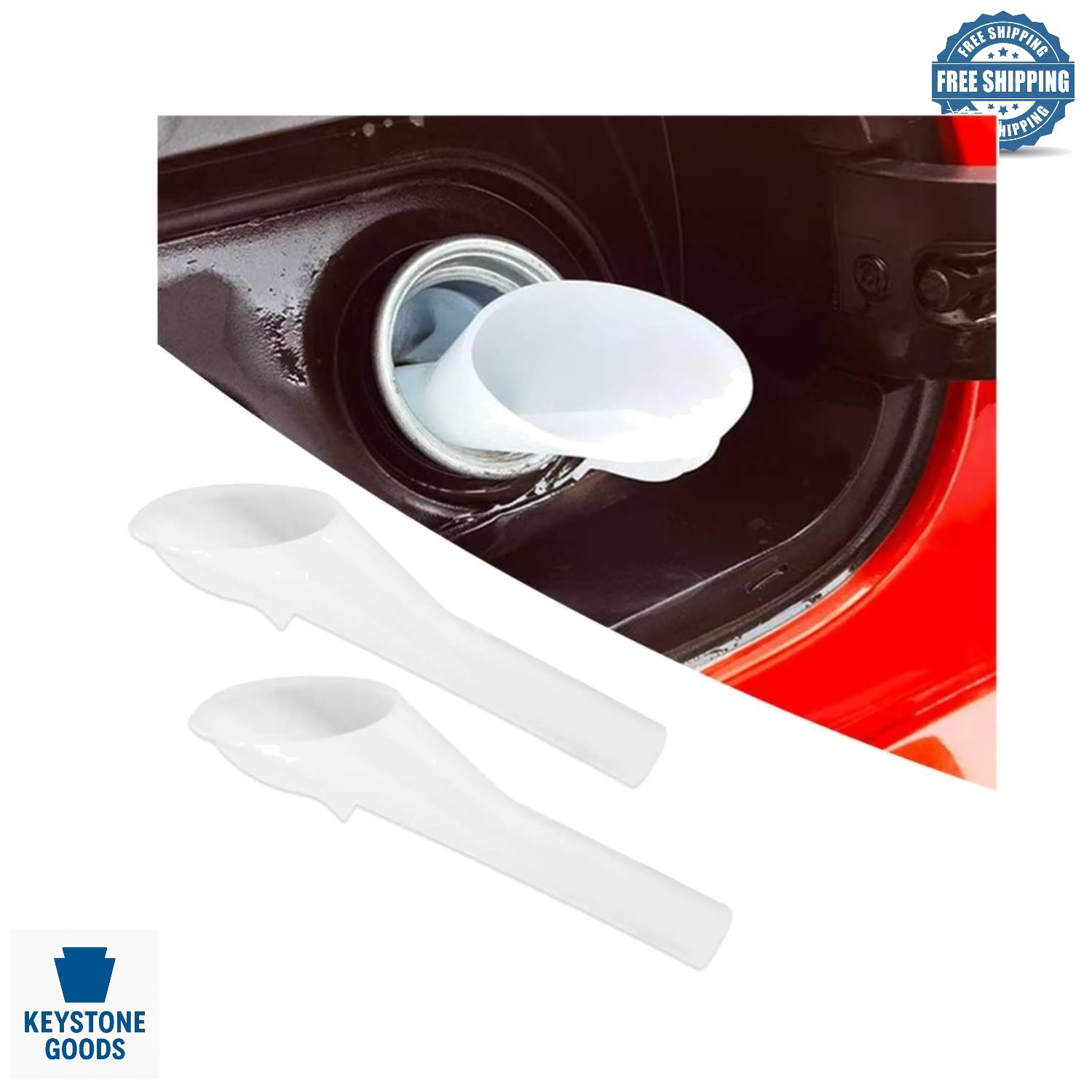 2PC Capless Gas Tank Funnels – Durable Automotive Fuel Replacement for Ford &…