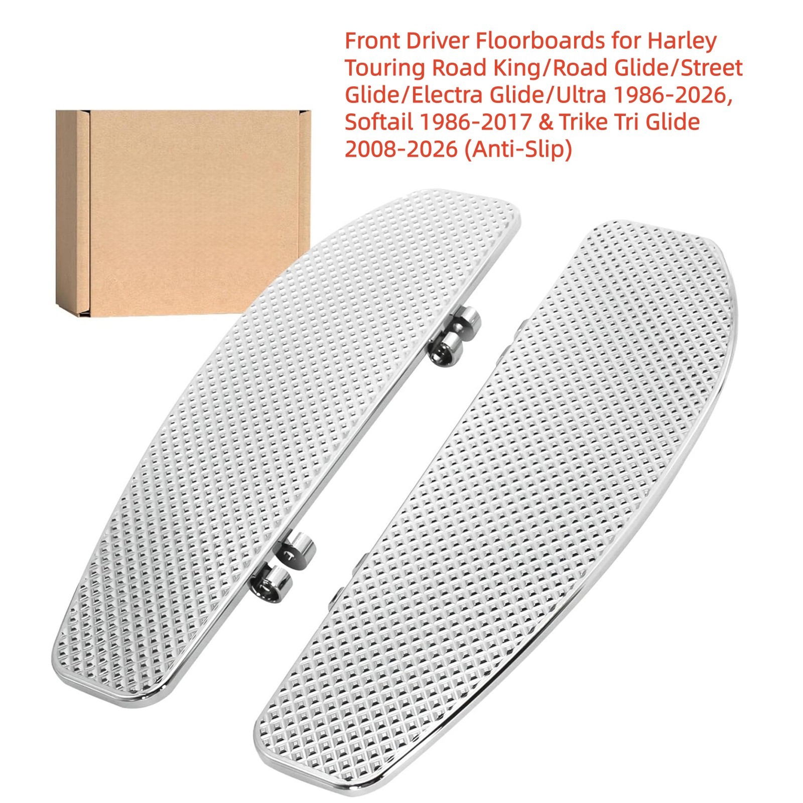 Front Driver Floorboards for Harley Touring 1986-2026 Softail Trike Tri Glide