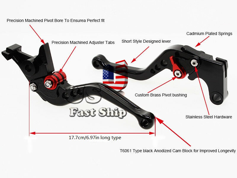 For classic 350 reborn 2022 CNC Black Adjustable Long Clutch Brake Hand Levers