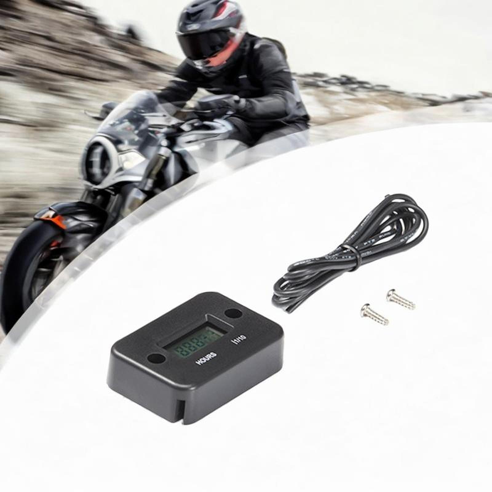 Motorcycle Hour Meter IP68 Waterproof Digital Easy Installation Portable Small