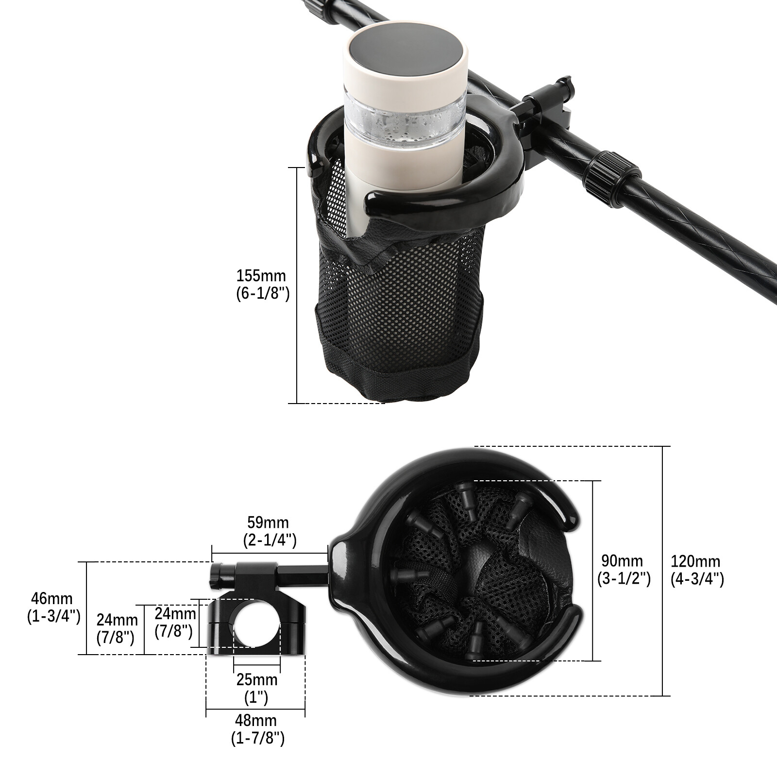 1″Motorcycle Handlebar Cup Holder Mount Drink Water Bottle For Can-Am Spyder