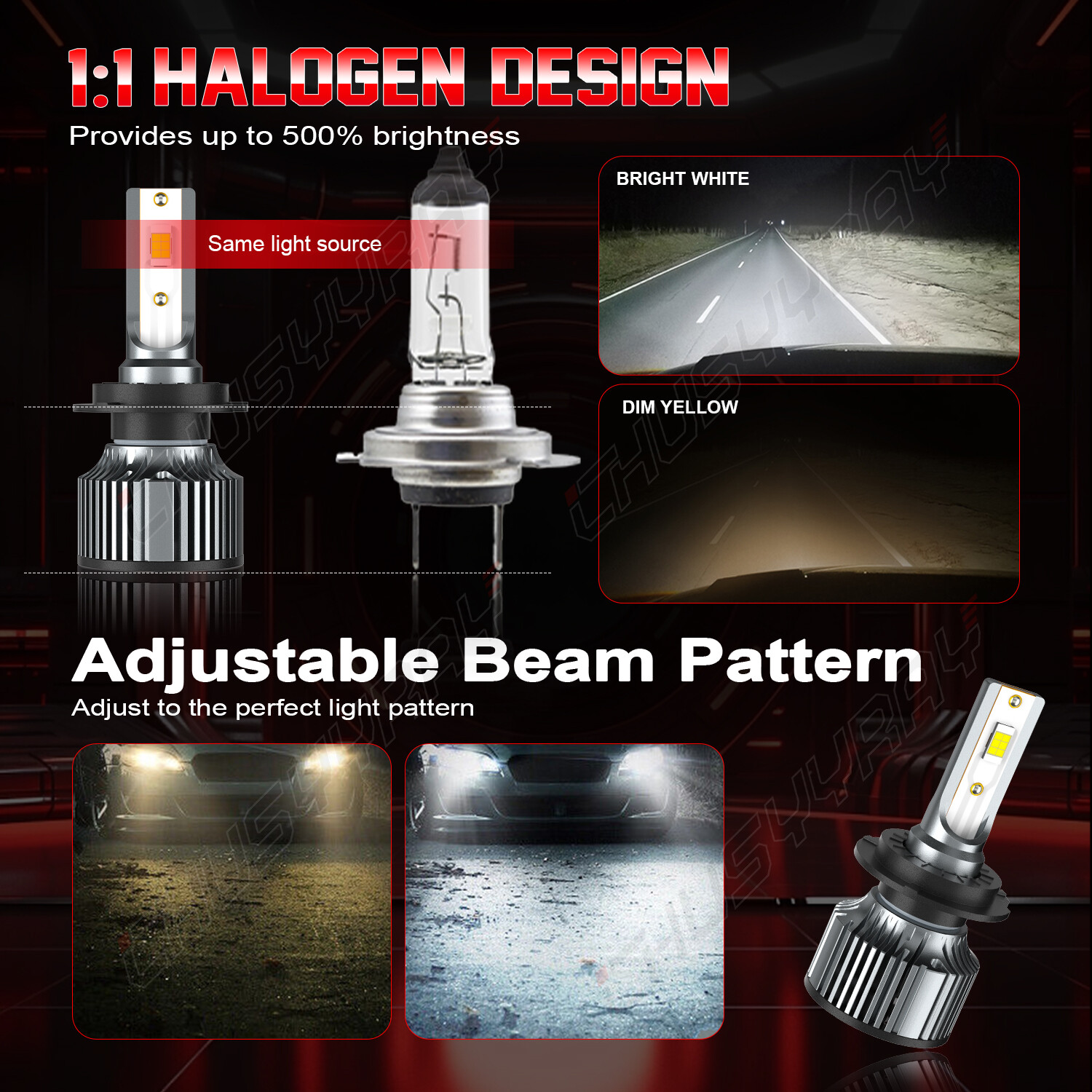 Super LED headlight light bulb for Yamaha 2009-2011 TMAX 500 XP500 12v 55w: USA