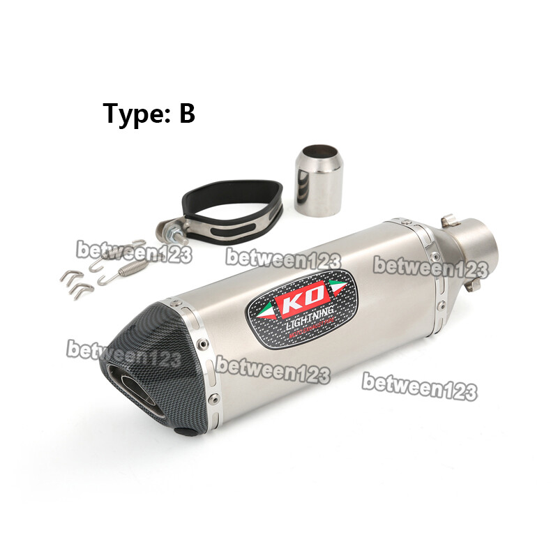 51mm Universal Motorcycle 370mm Exhaust Loud Silencer Tip Muffler Tail Pipe