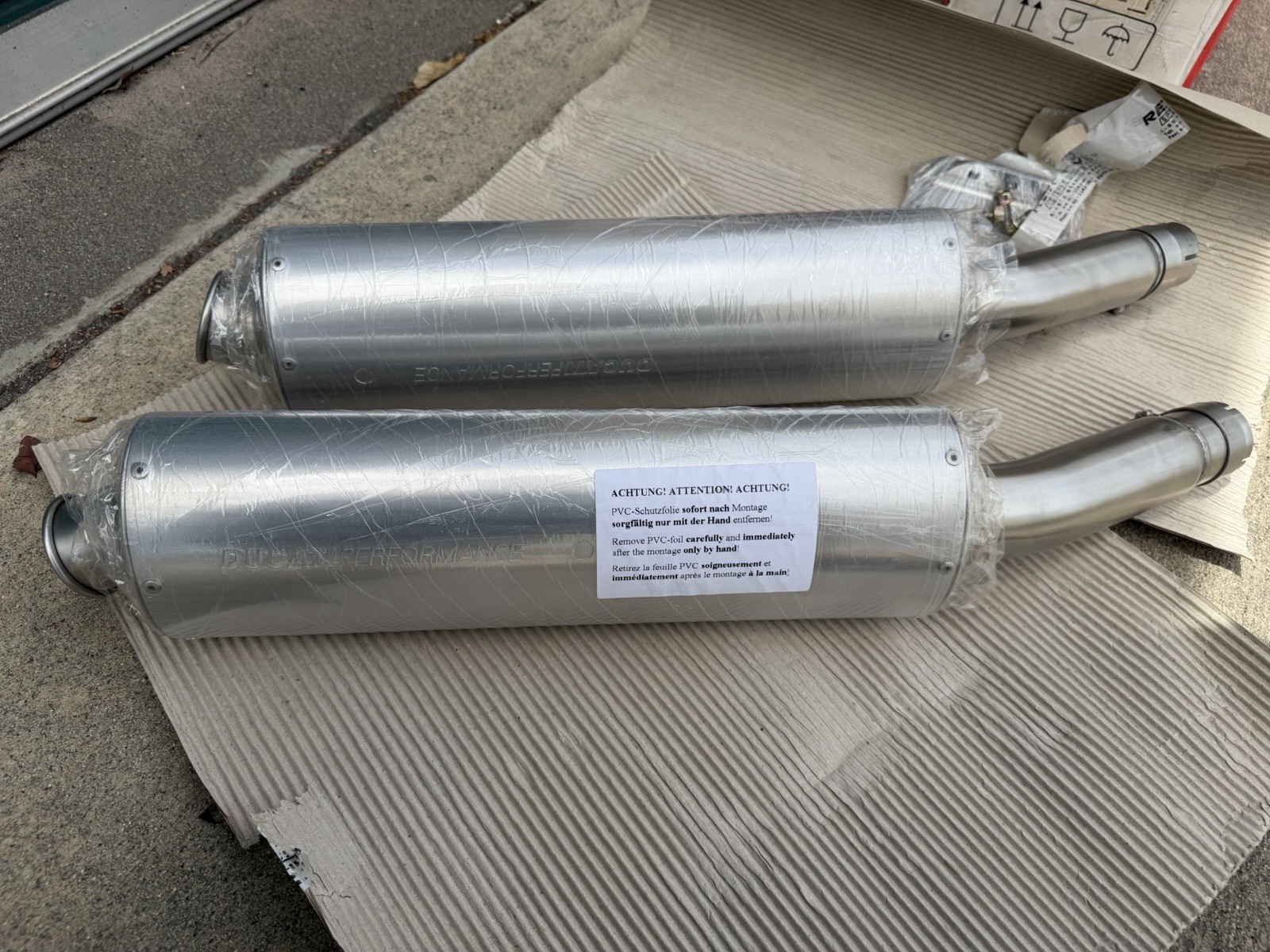 NOS Ducati Performance Remus Oval Aluminum Exhaust Silencers Pair – Monster