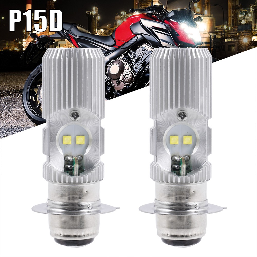 P15D ATV LED Headlight Bulbs Motorcycle High/Low Beam Kit 6000K Bright P15D-25-1