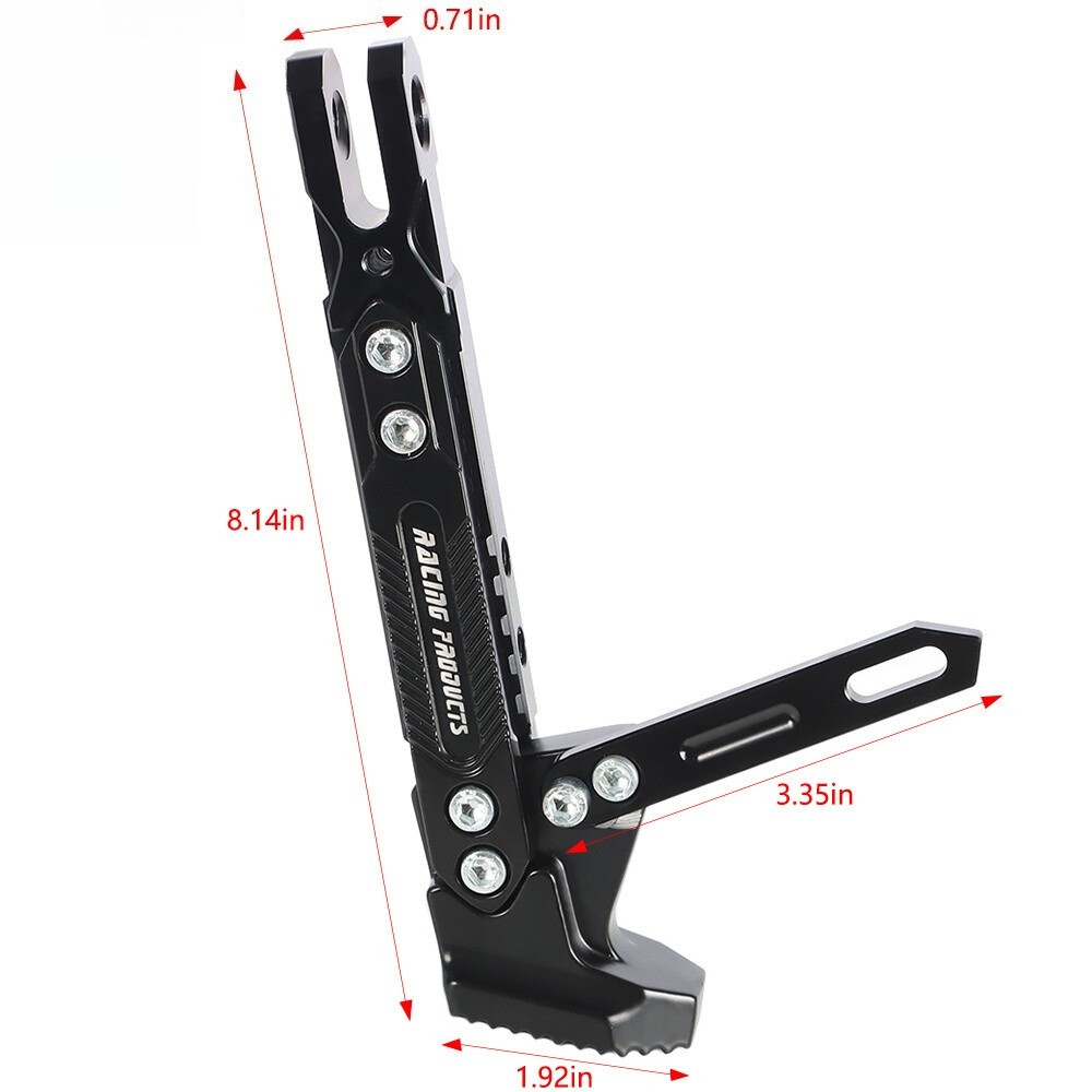 Motorcycle Black CNC Adjustable Metal Side Kickstand Foot Support Bracket