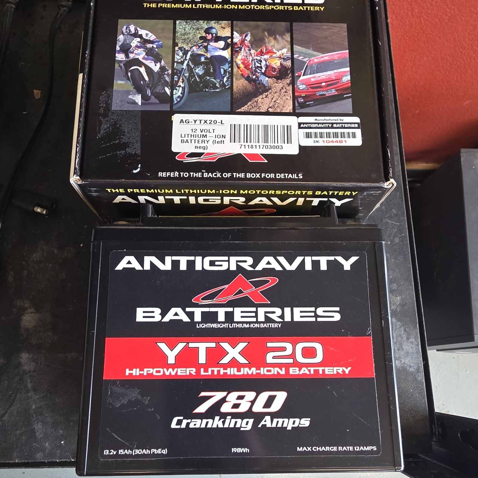 ANTIGRAVITY BATTERIES Extreme Power Lithium Batteries AG-YTX-20L YTX20L R pos