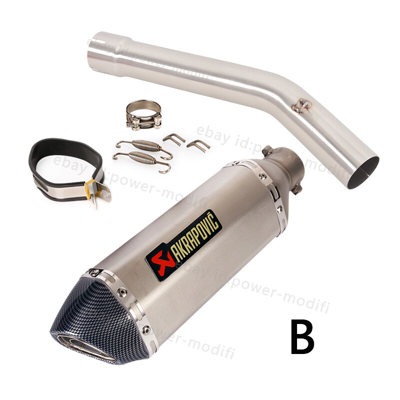 51mm For Yamaha YZF R6 1998-2005 Slip On Exhaust System Mid Pipe Black Muffler