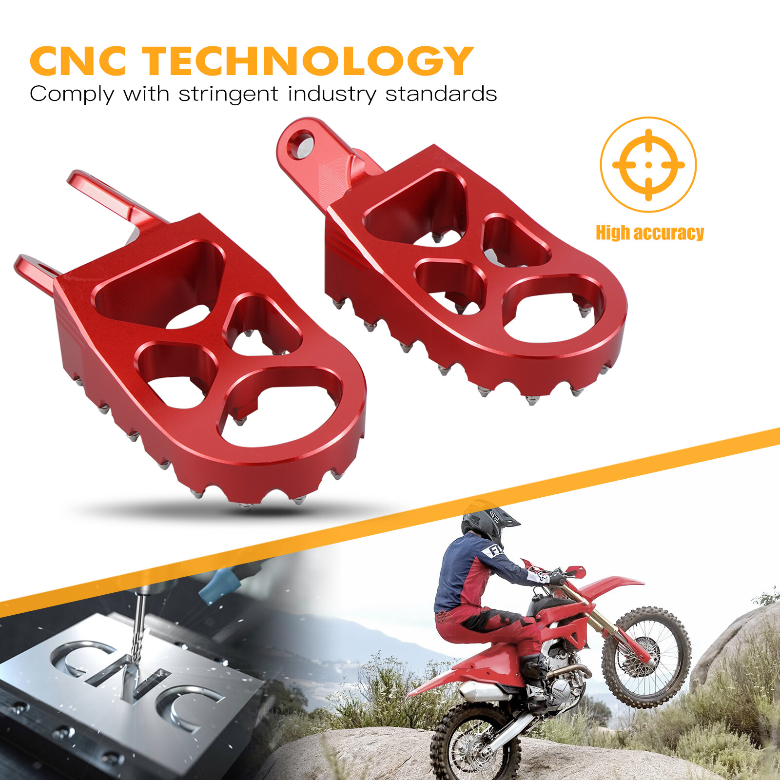 Foot Pegs Footrest For Honda XR650L 1993-2025 XR650R 2000-2007 XR600R 1988-2000