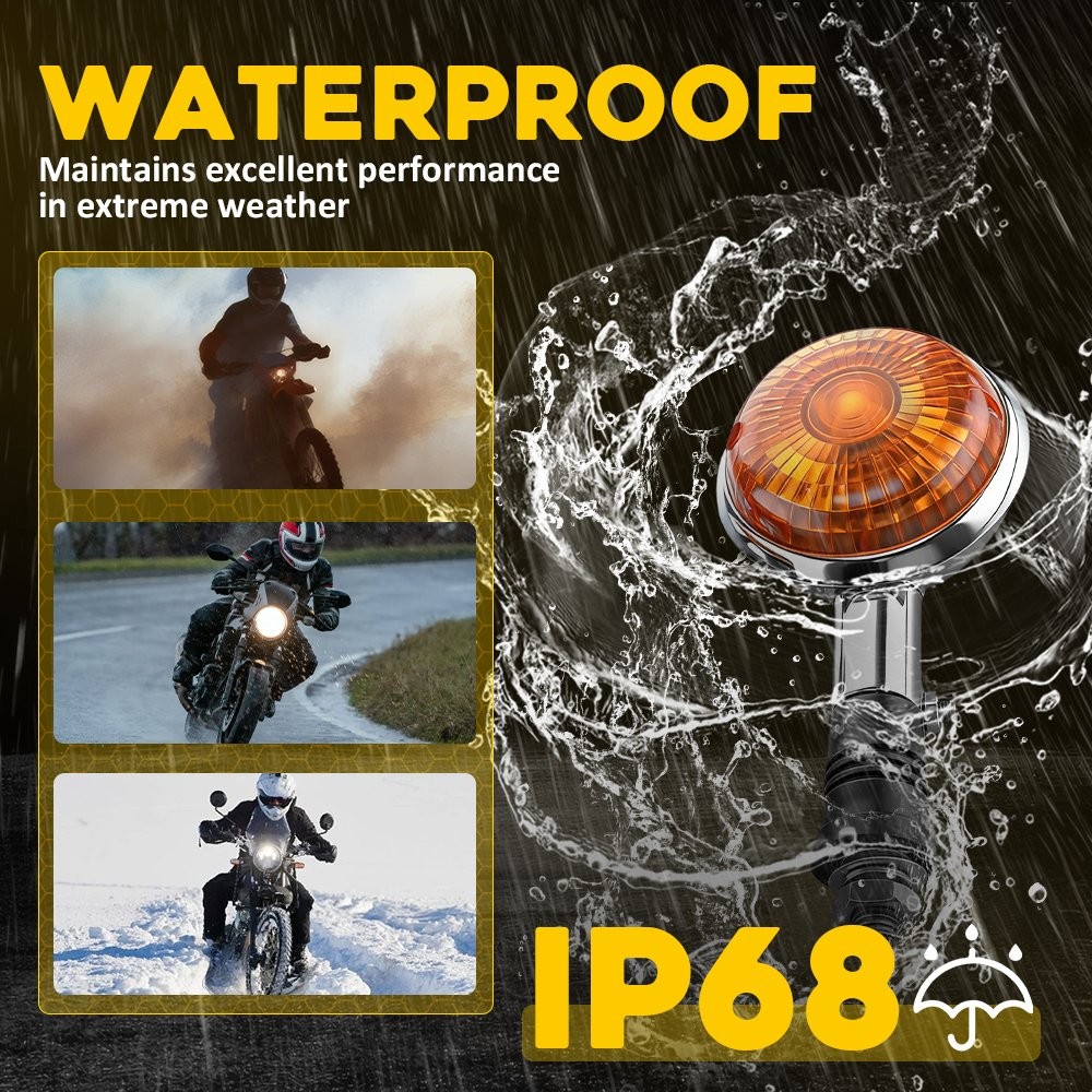 4-40 Chrome Amber Lamp Turn Signal Light 12V for Yamaha Virago XV1000 XV 535 920