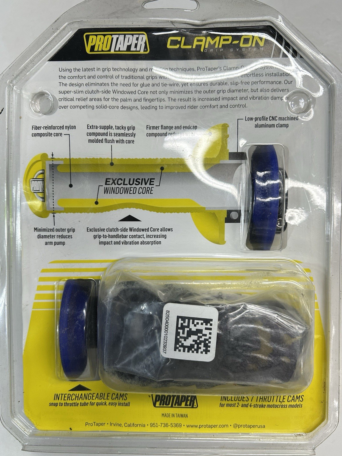 ProTaper Half Waffle Clamp-On Grips Blue/Black 7/8″ Handlebar 021663