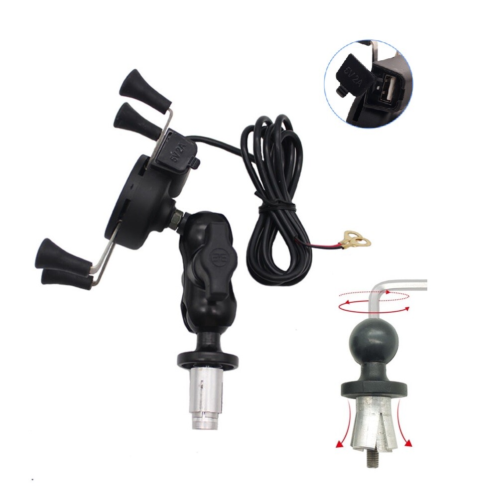 Motorcycle Phone Holder Mount Charger Navigation Bracket for Suzuki GSXR 750