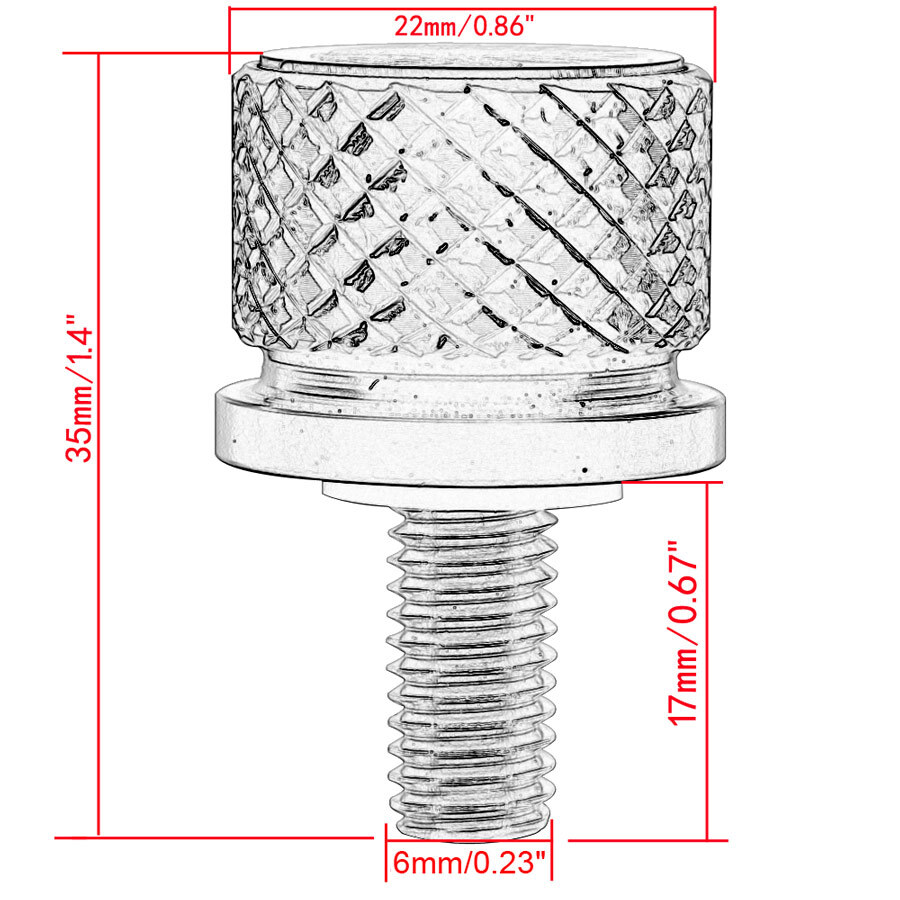 Black Rear Seat Bolt Screw Billet Aluminum Skull Head Knurled For Harley Touring