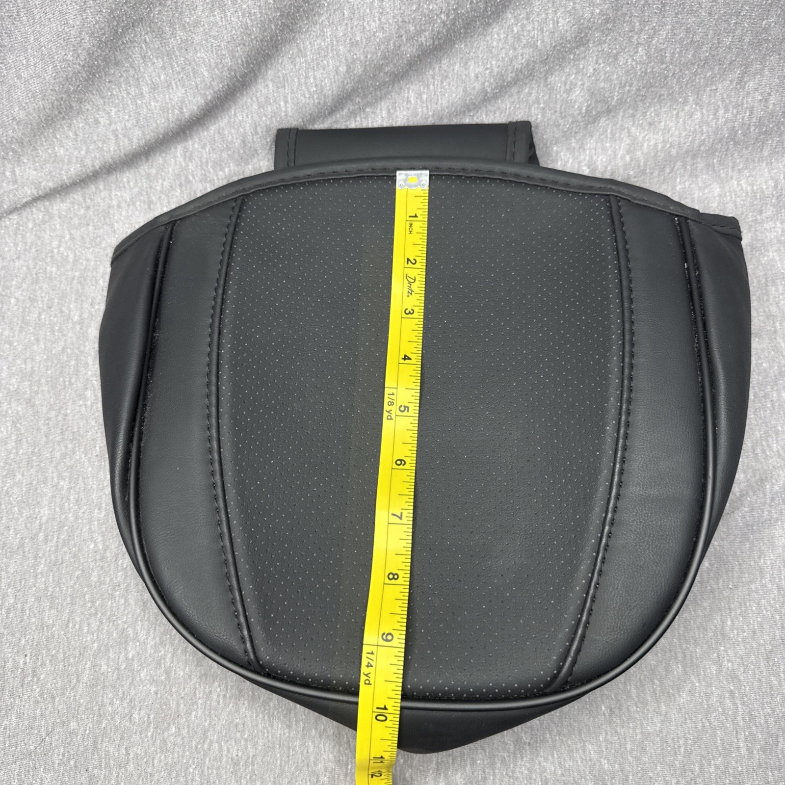 Universal Motorcycle Passenger Pillion Seat Cover Pad — Black Synthetic Leather