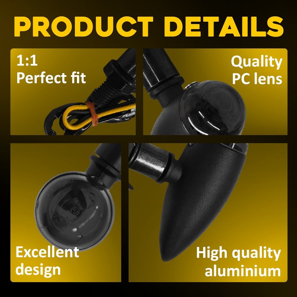 Motorcycle Turn Signal Lights Mini Bullet Blinker Amber Indicator Light 1-10Set
