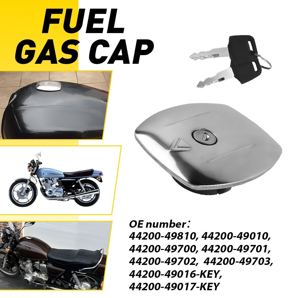 1-10x Fit Suzuki GS750E GS1000G 1980-1981 Fuel Gas Tank Cap Cover Locking Silver