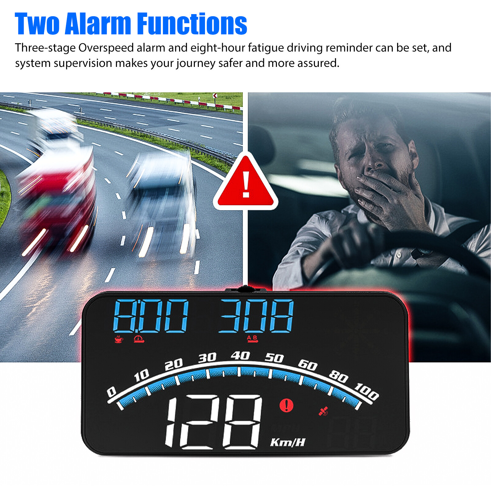 Universal Digital Speedometer GPS Car HUD Head Up Display MPH Overspeed Alarm 5″