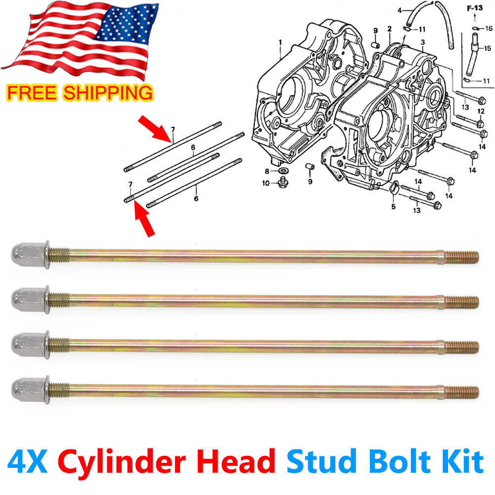 Cylinder Head Stud Bolt Kit For Honda Z50 SS50 Dirt Bike 50cc-70cc 90032-035-000