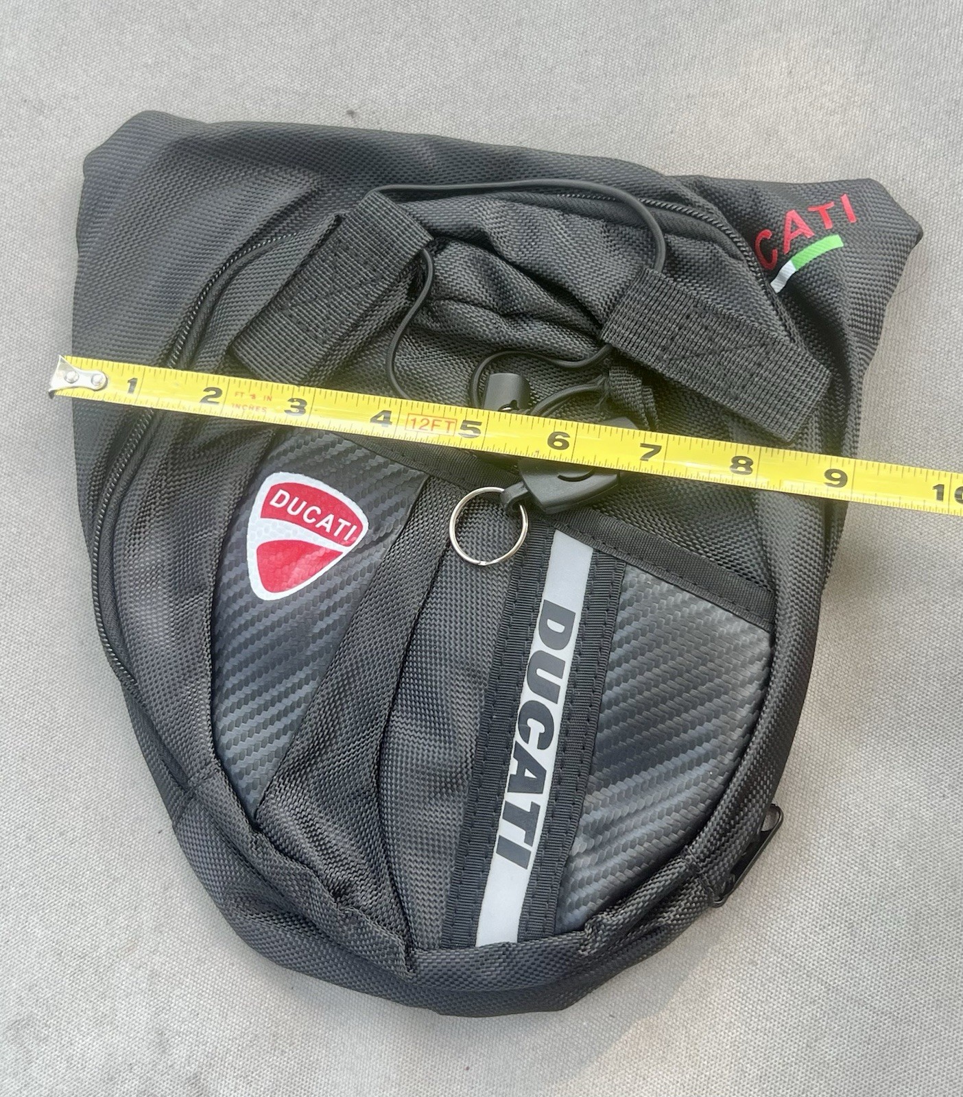 Ducati Motorcycle Black Leg Bag/Thigh Bag/Straps/10in X 9in