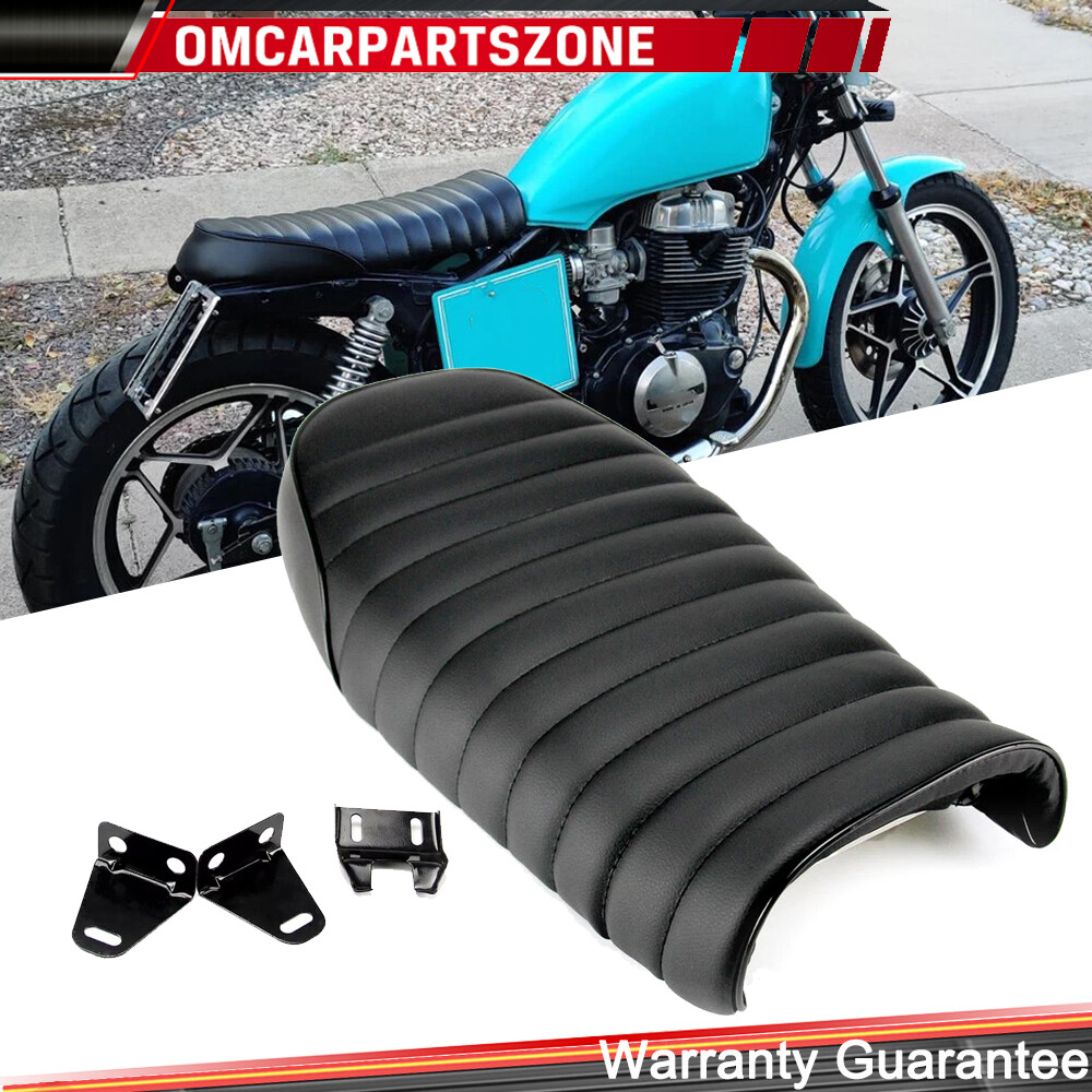 Motorcycle Flat Brat Vintage Saddle Cafe Racer Seat For Suzuki GS Yamaha Honda