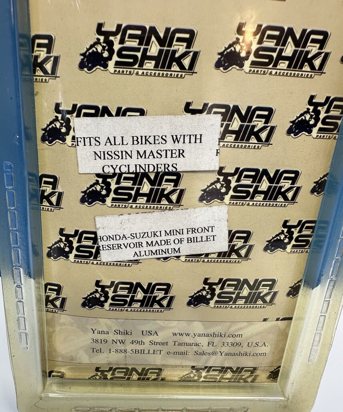 Yana Shiki MBR10SI Honda-Suzuki Mini Front Reservoir -Silver Billet New Free S&H