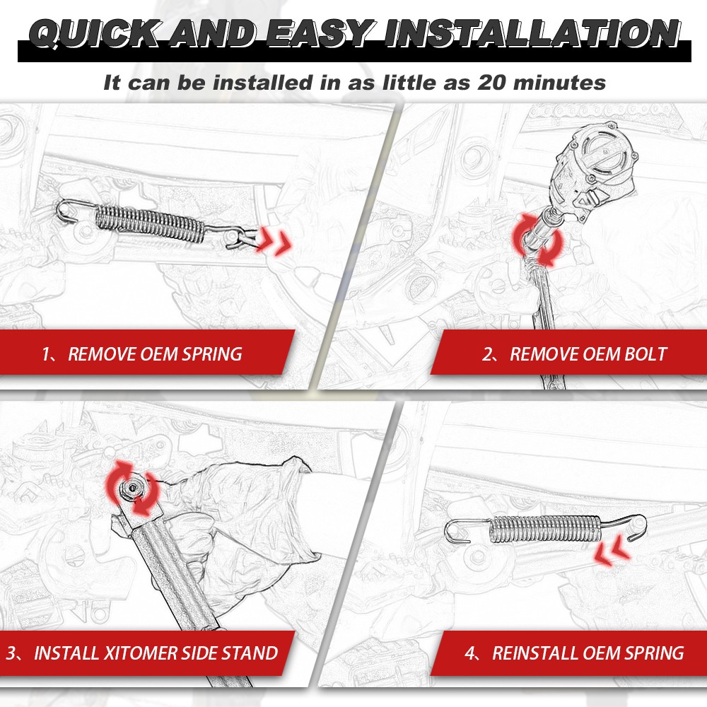 Fit For SUZUKI RM-Z 450 2005 2006 2007 Adjustable Kickstand Sidestand Support