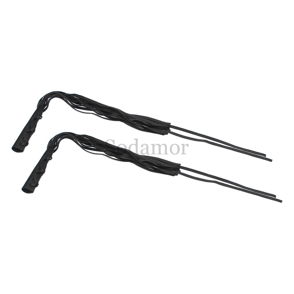 2PCS Universal Leather Brake Clutch Lever Fringe Long Tassels Grip For Harley