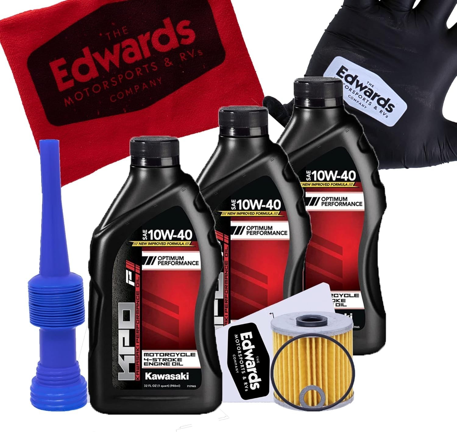 Edwards Oil Change Kit fits 1987-2023 Kawasaki Motorcycle