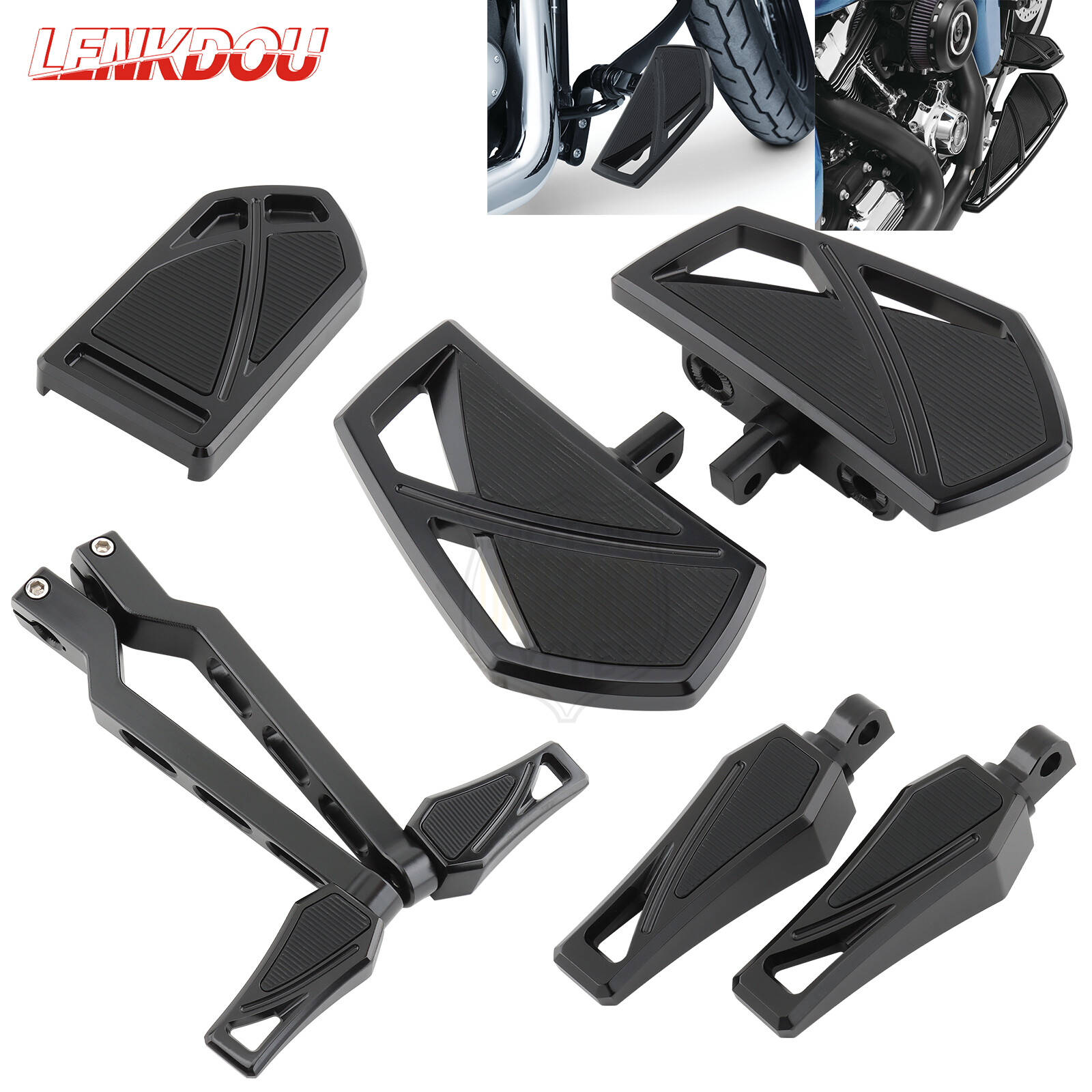 Phantom Mini Board Foot Pegs Shifter Lever Brake Pedal Kit For Harley Touring FL