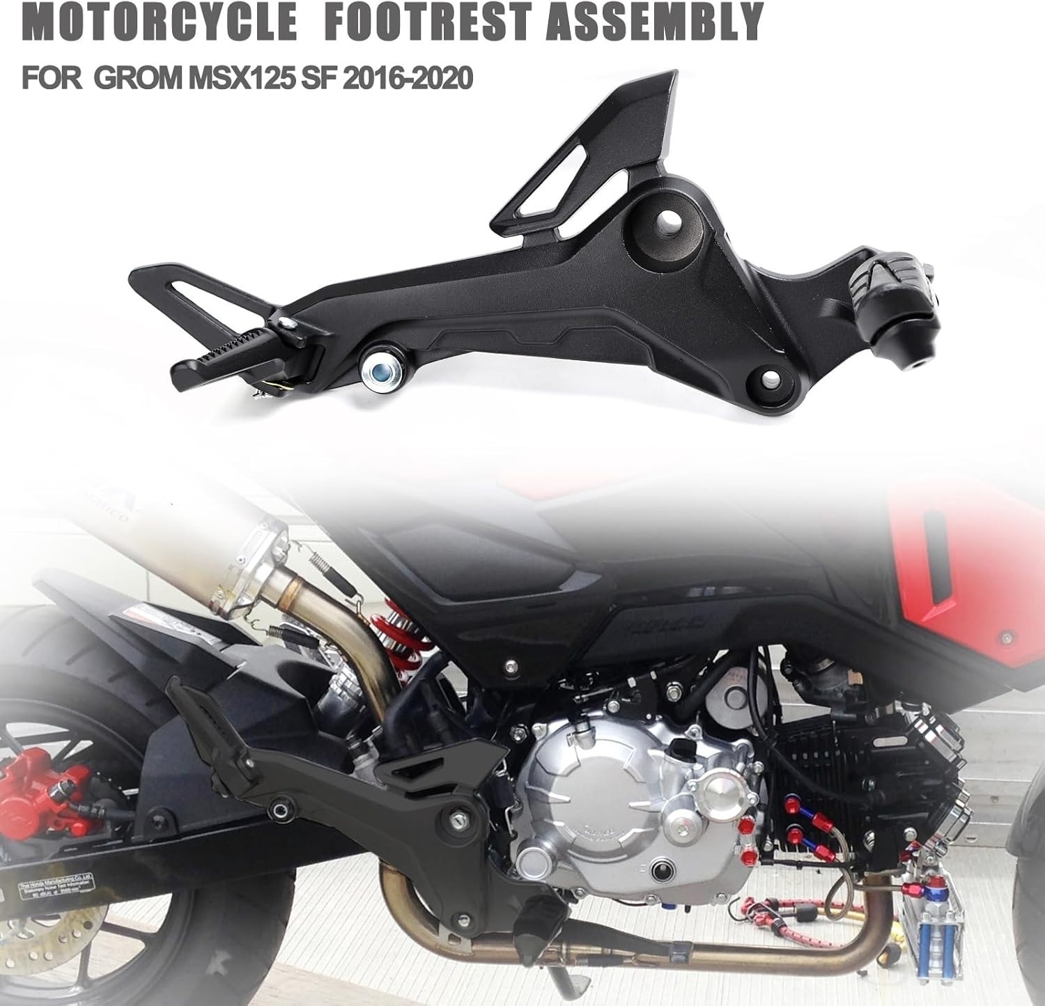 Minho Motorcyle Footpegs Right And Left Side in Aluminium Alloy Material, Black