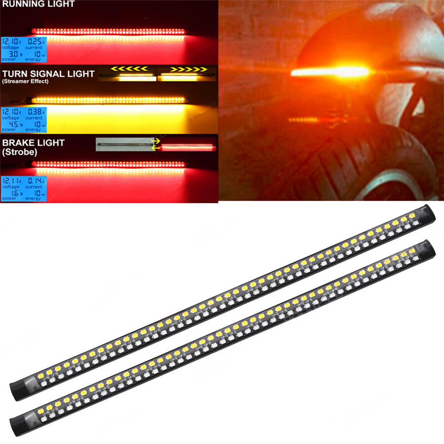 11.8in LED Brake Stop Rear Turn Signal Tail Light Strip Bar For Motorcycle ATV