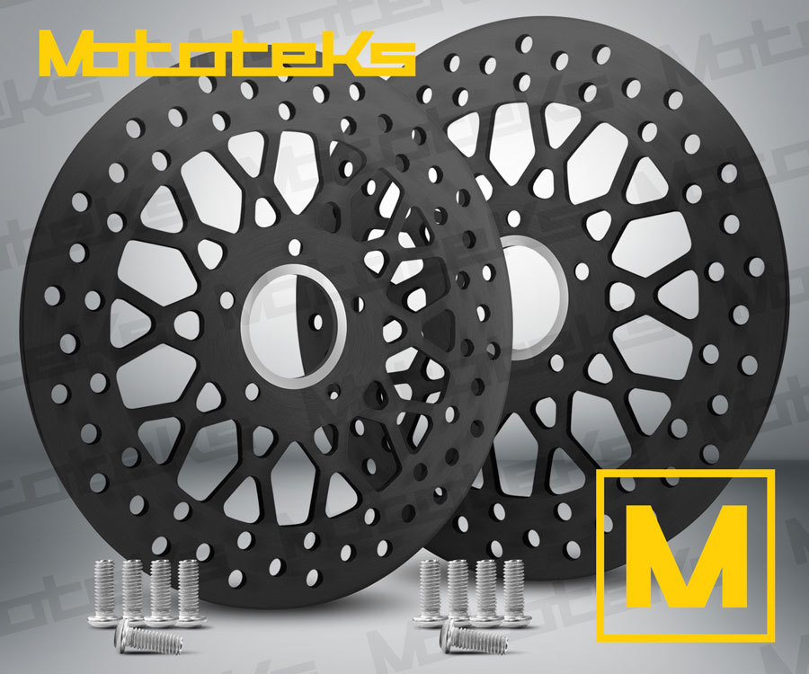 11.5 FRONT ROTOR BLACK MESH STAINLESS FOR HARLEY TOURING BAGGER