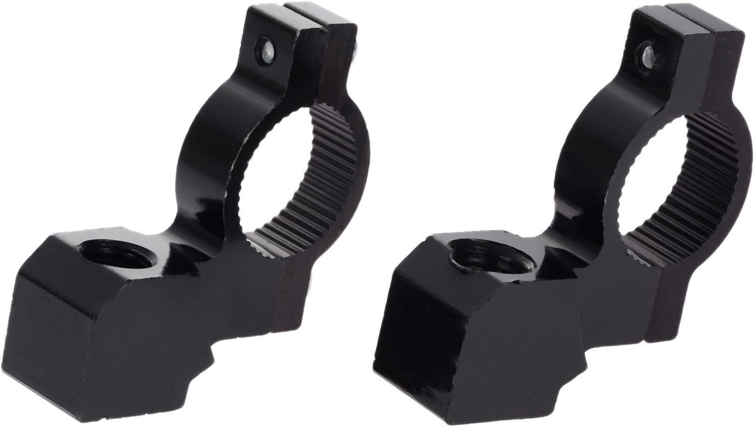 2-Pack Black Aluminum 10mm/7/8 Motorcycle Mirror Mount Clamp Handlebars
