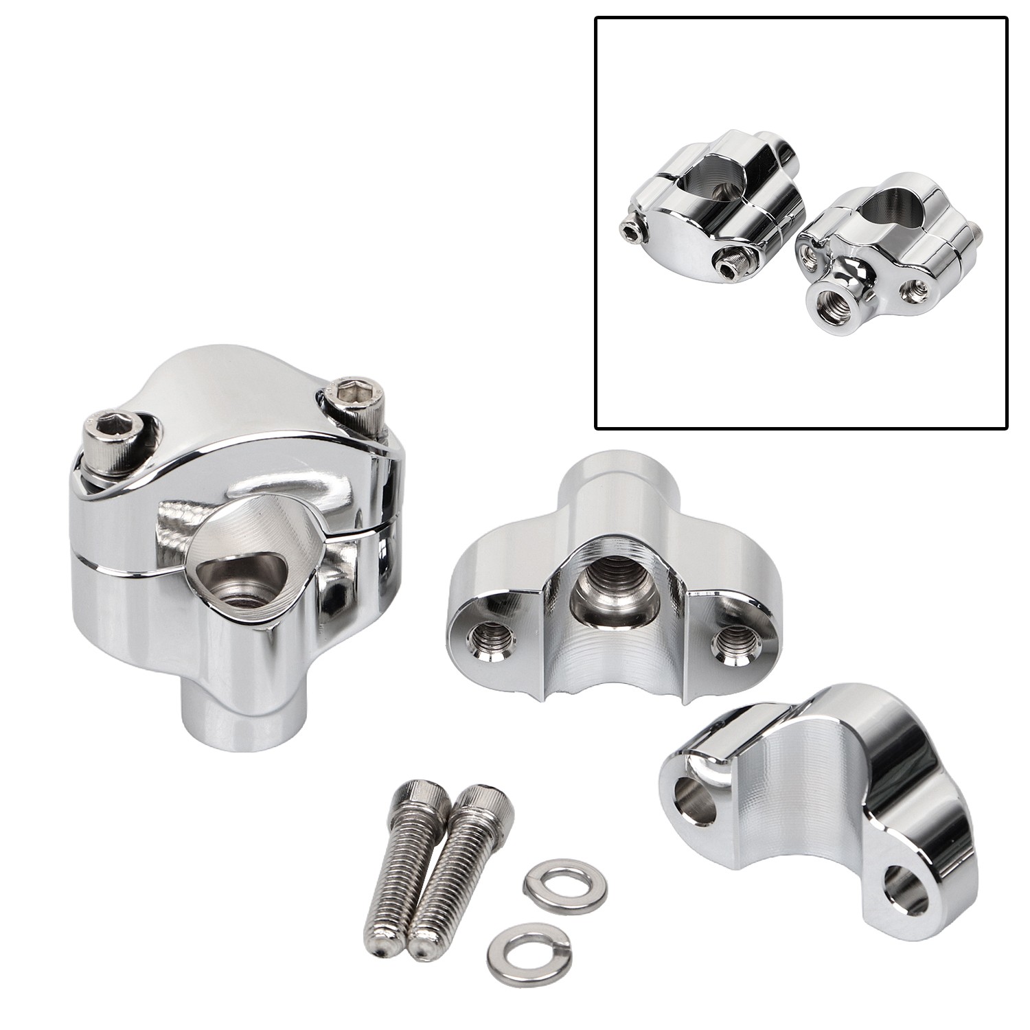 1.65″ Tall Handlebar Risers Clamp For Harley 1″ Bar Night Train Softail Fat Boy