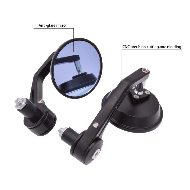 Motorcycle Round Black 7/8″ Bar End Mirrors For Triumph Bonneville Bobber / T100