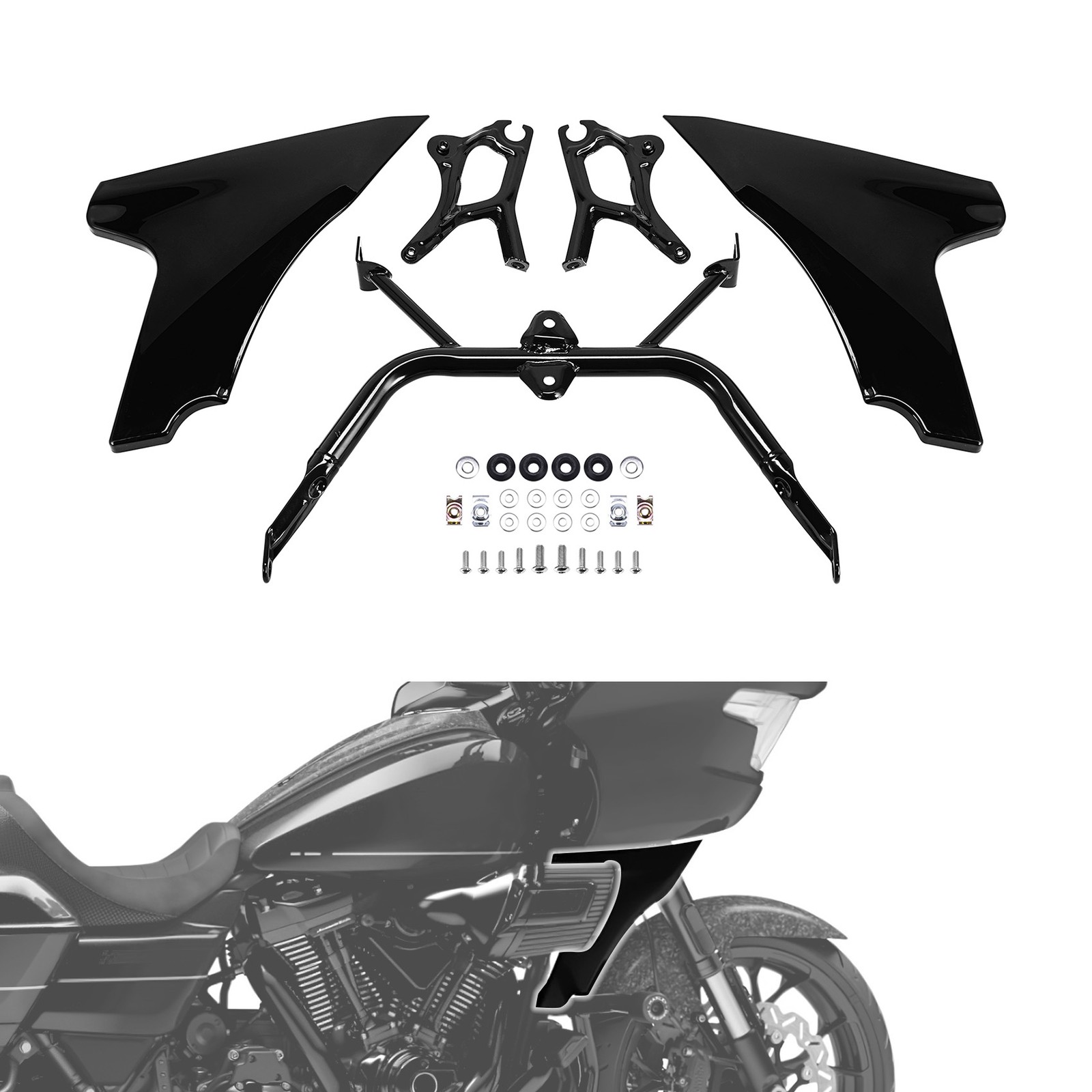 Side Panel Bracket Support Spoiler Fit For Harley Road Glide FLTRX 24-2026 2025