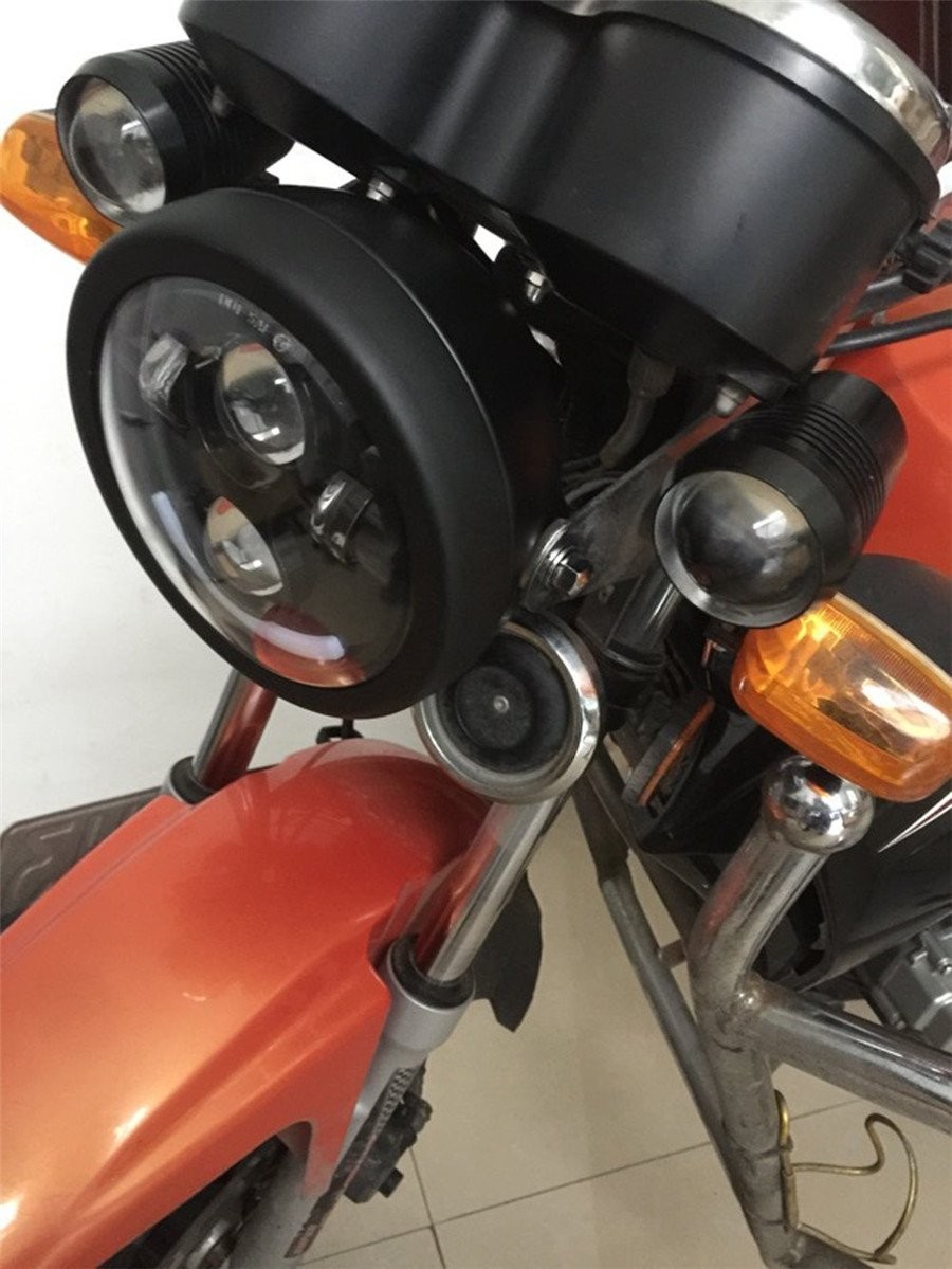 5-3/4 5.75″ LED Headlight Mount Housing Bracket For Honda Shadow Spirit 750
