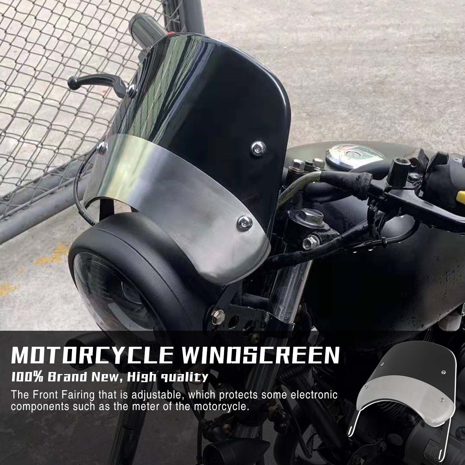 Motorcycle 5”-7″ Round Headlight Windshield Windscreen For Victory High Ball