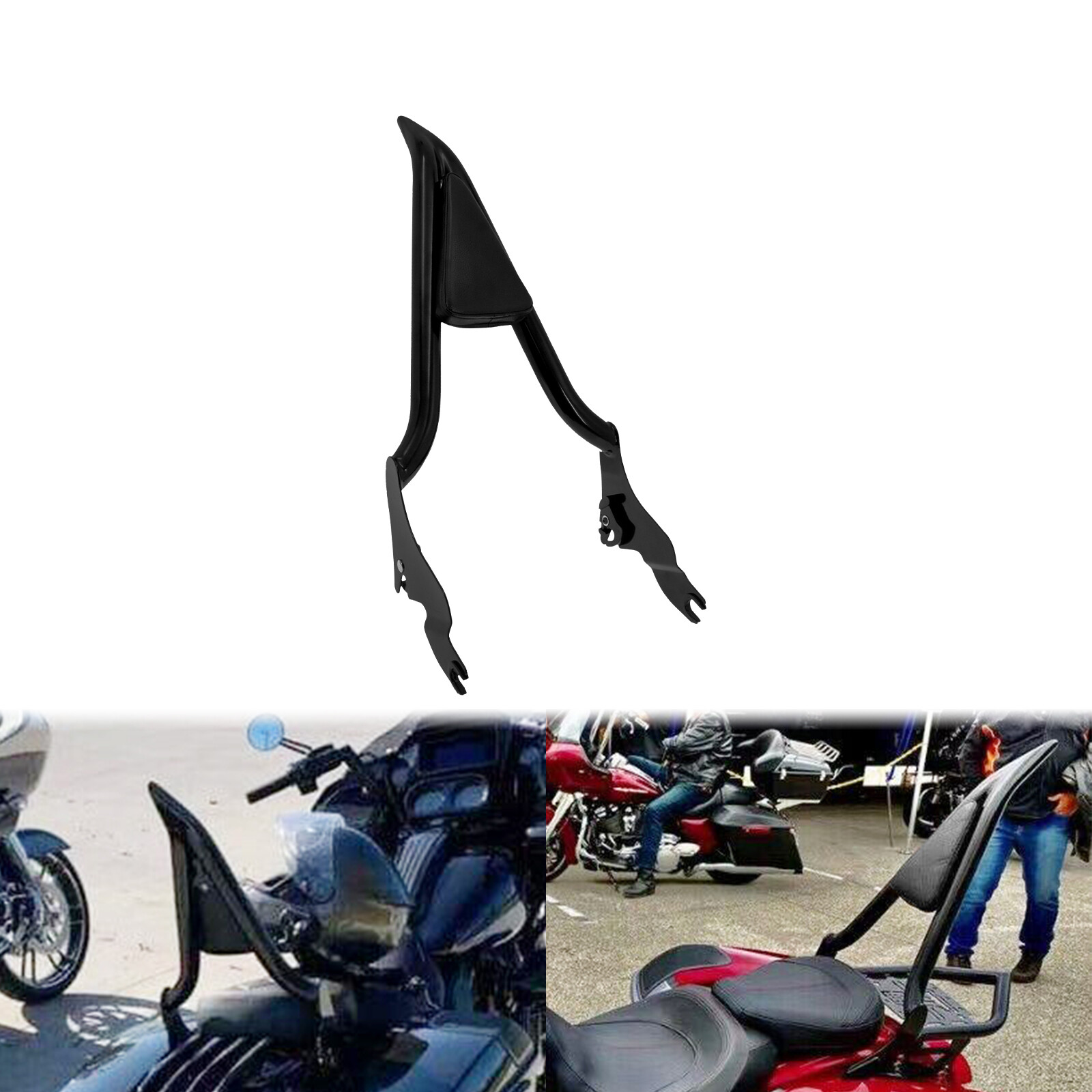 22″ Passenger Backrest Sissy Bar For Harley Touring Road King Glide 2009-2023