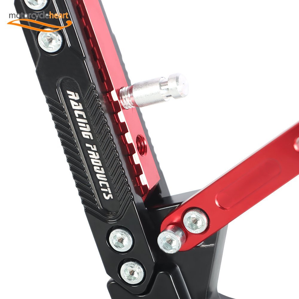 Red Adjustable CNC Aluminum Alloy Kickstand Motorcycle Foot Side Support Stand