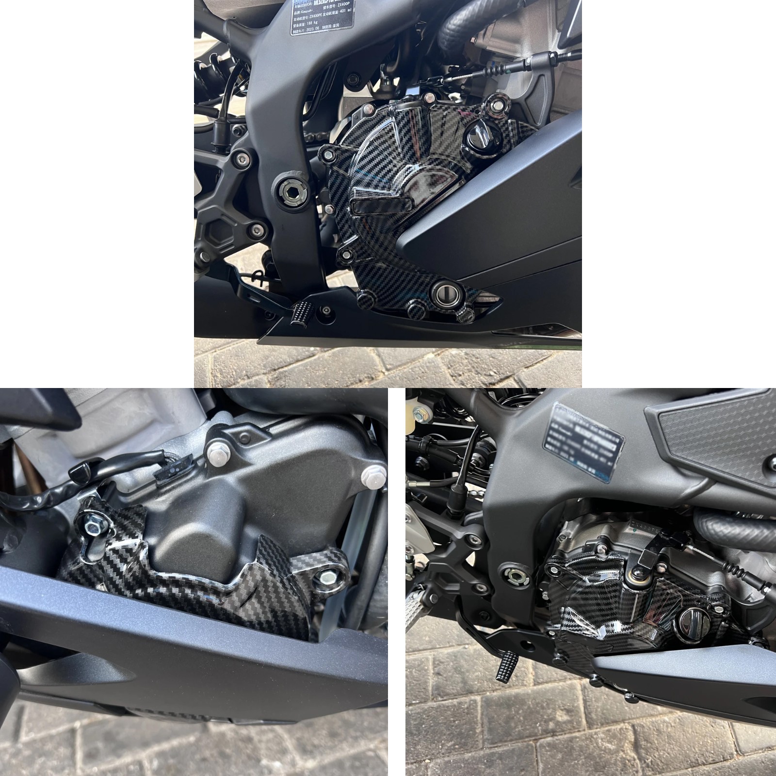 For Kawasaki Ninja ZX4R ZX4RR 2023-24 ZX25R Motorcycle Engine Guard Cover Carbon