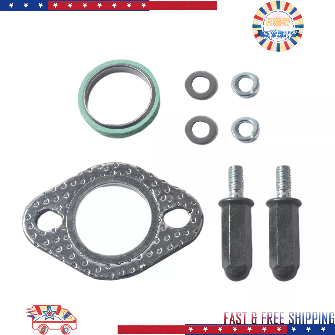Premium Exhaust Stud Nut Bolt Gasket GY6 QMB139 50cc – 150cc Scooter ATV Tao Tao