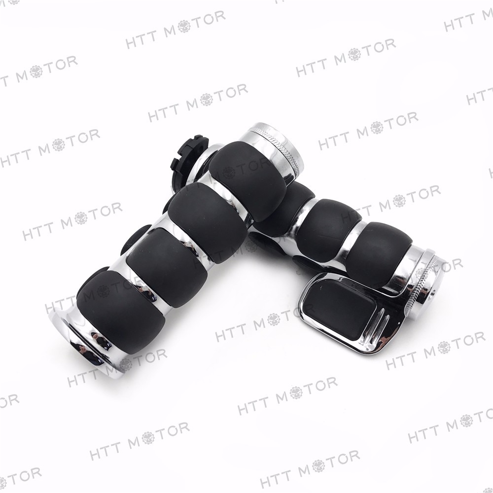 HTTMT NEW MOTORCYCLE HAND GRIPS FOR 7/8″ 22mm HANDLEBAR SPORTS BIKES Chrome
