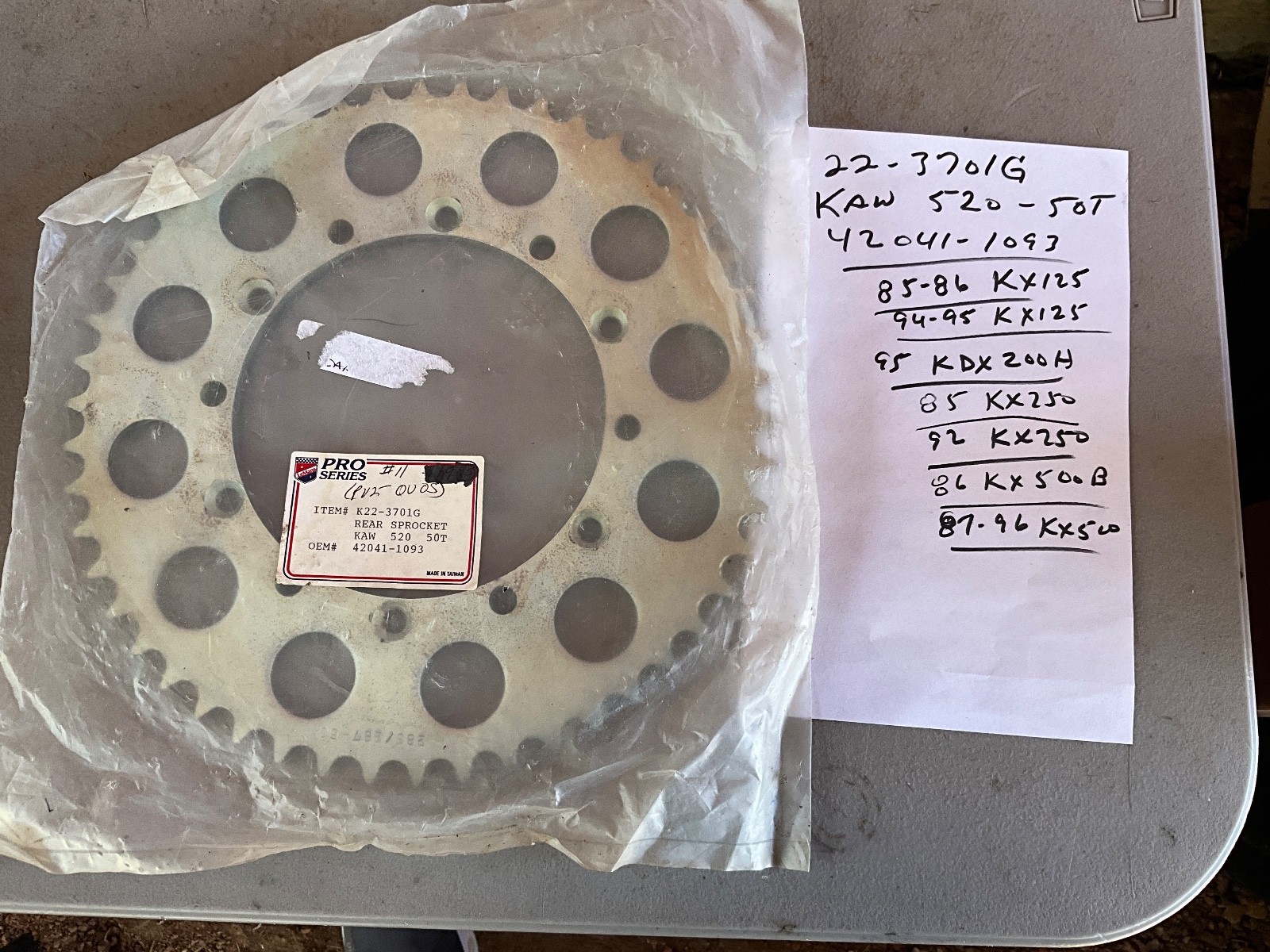 Kawasaki rear sprocket 520-50t kx kdx 500 125 200 250 mx ahrma dirt race