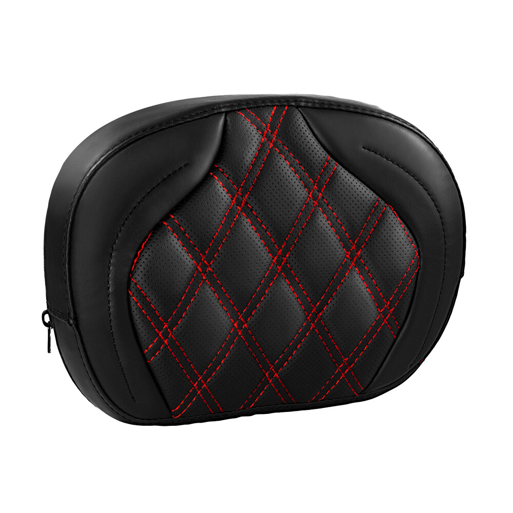 Double Stitch Style Sissy Bar Pad Backrest For Harley Touring Red-White-Black