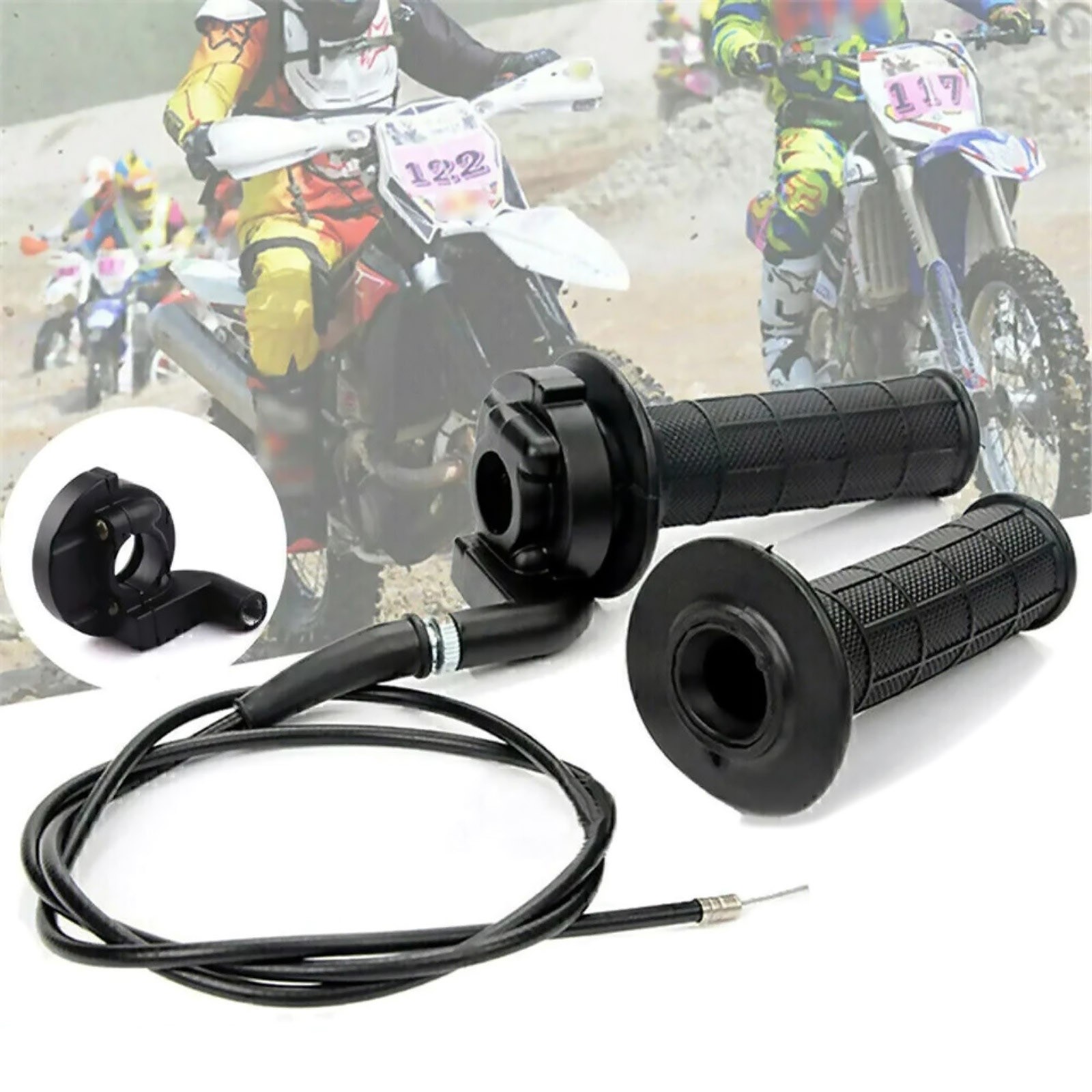 Throttle Cable Twist Grip Set With ON OFF Switch For Baja Mini Bike And ATV Quad