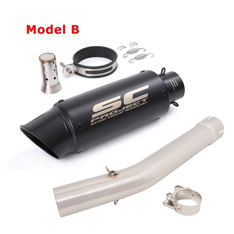 For Yamaha YZF R6 1998-2005 Exhaust Mid Pipe Black Muffler Tips Slip on System