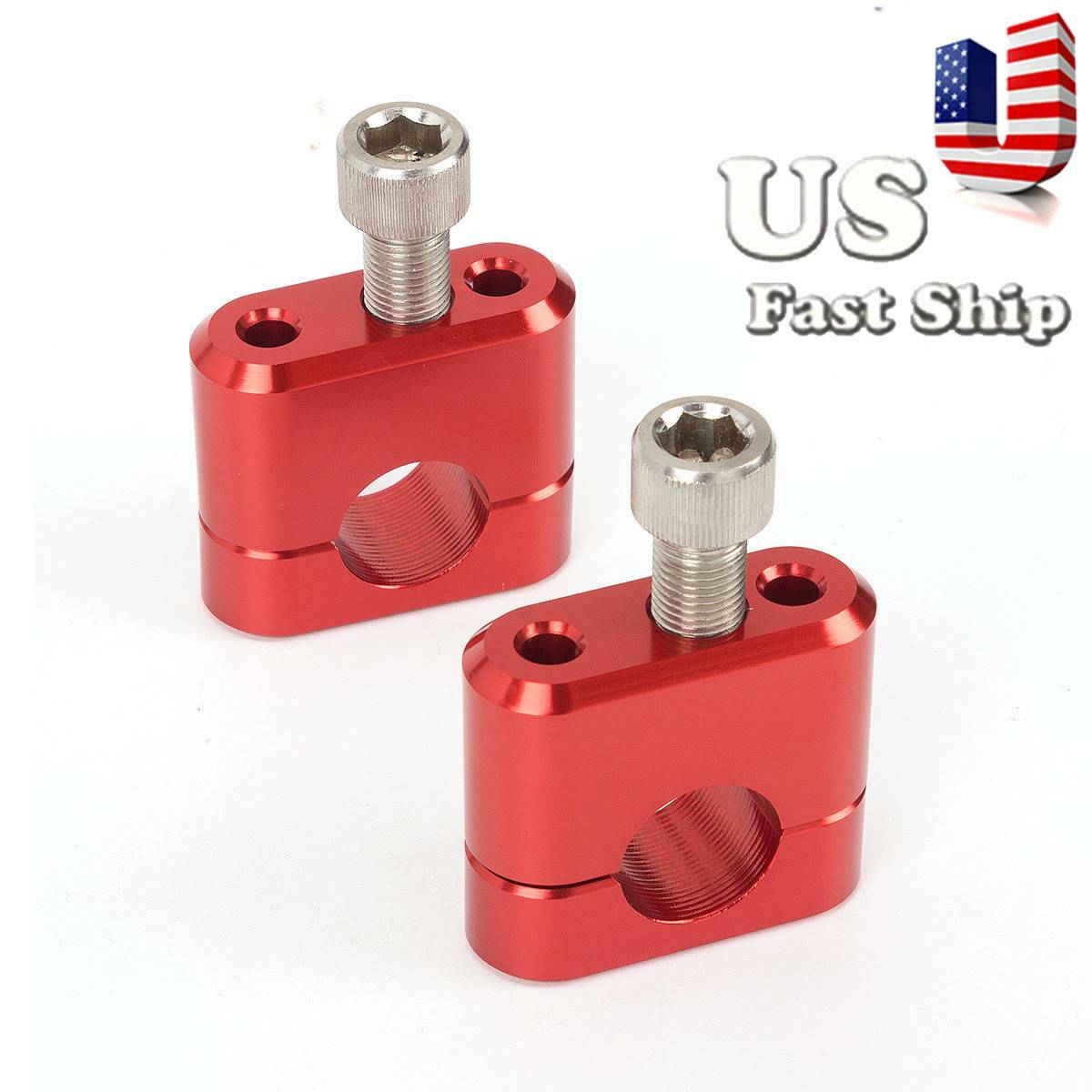 Motorcycle HandleBar Fat Bar Mount Clamps Risers Adaptor 22mm Dirt Pit Bike ATV