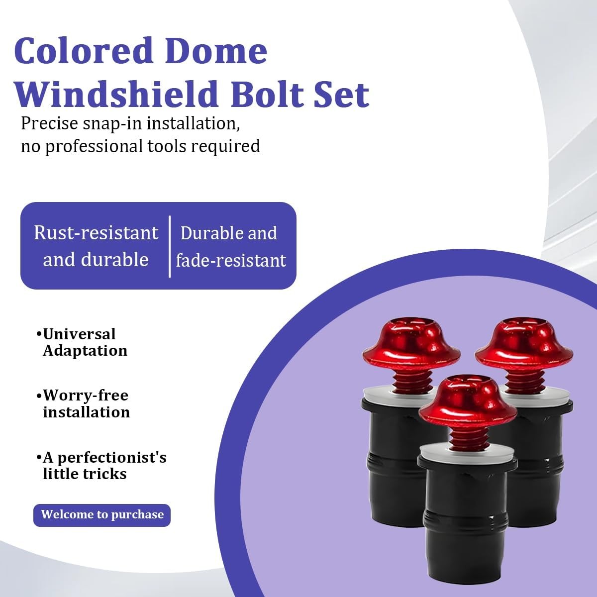 10PCS M5 Motorcycle Windshield Bolt Kit, Aluminum Alloy Screws Nuts FaColor: Red