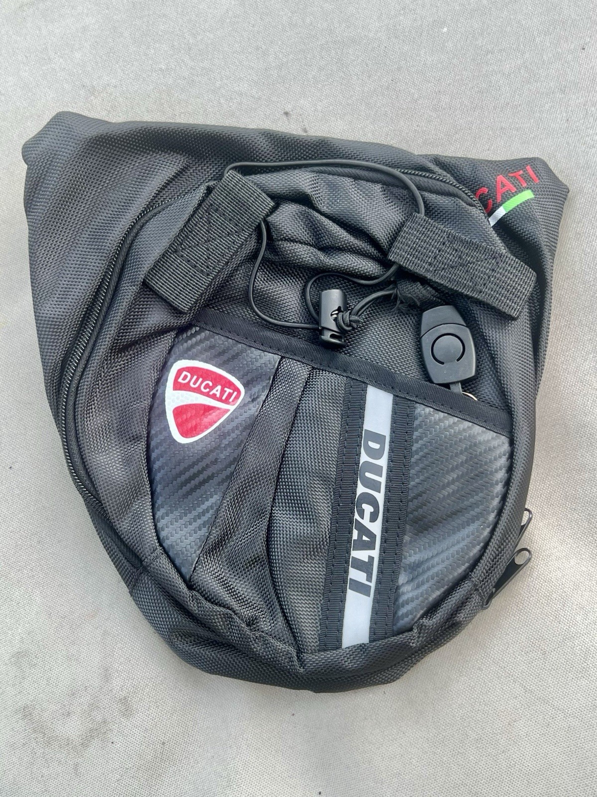 Ducati Motorcycle Black Leg Bag/Thigh Bag/Straps/10in X 9in